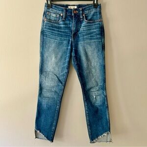 Madewell 10” High Rise Skinny Jeans Tulip Hem Edition Size 25